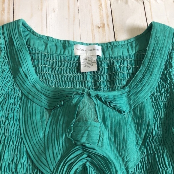 Soft Surroundings teal dress size PXS EUC - Picture 5 of 7